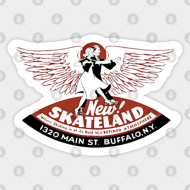 Vintage Roller Skating Buffalo New York Sticker by Timeless Chaos